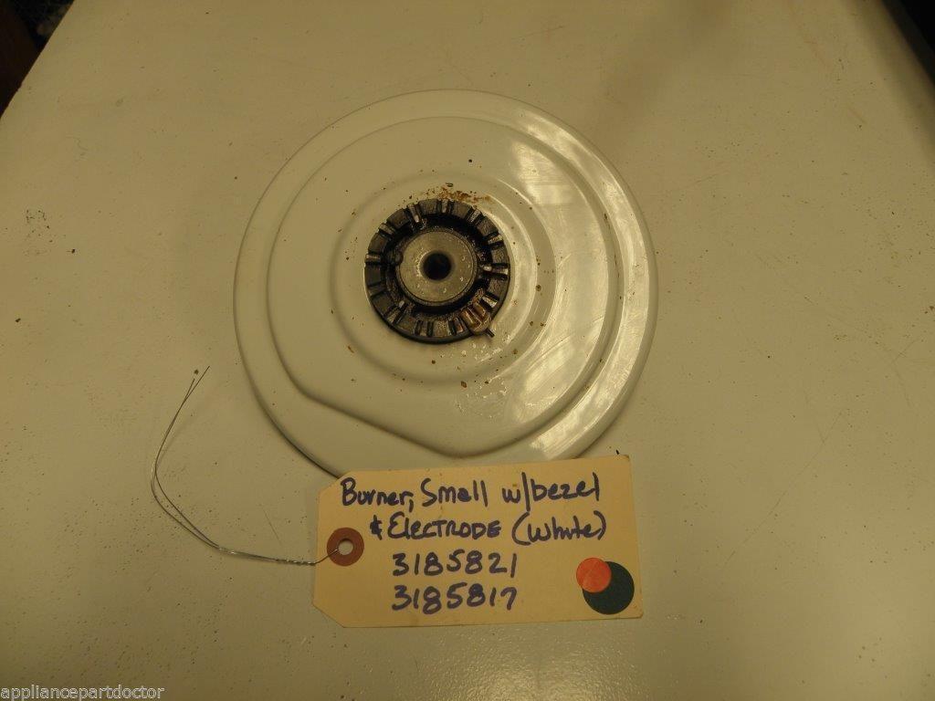 KITCHENAID STOVE 3185817 3185821 Burner Small w/bezel & electrode USED PART KITCHENAID STOVE 3185817 3185821 Burner Small w/bezel & electrode USED PART
